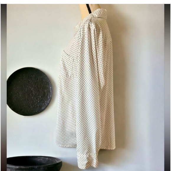 Merona White Polka Dot Blouse Size XXL Juniors - Picture 7 of 12